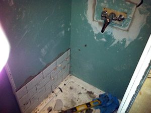 Before re-tiling shower room Stirling