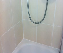Bathroom grout after regrouting Stirling