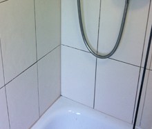 Bathroom grout before regrouting Stirling
