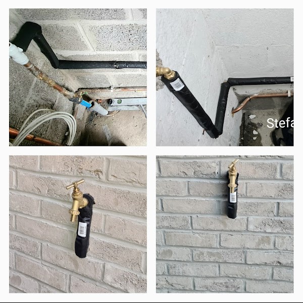 Internal pipework with lagging and the finished outdoor tap — JHDS install examples